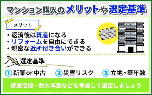 マンション購入のメリットと選定基準